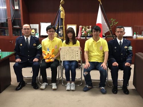 イベント参加に対して三鷹警察署長、三鷹交通安全協会会長から感謝状が贈られました