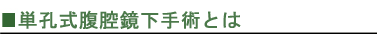 単孔式腹腔鏡下手術とは