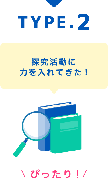 TYPE.2 探究活動に力を入れてきた!