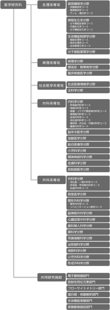 医学研究科組織図（旧課程）