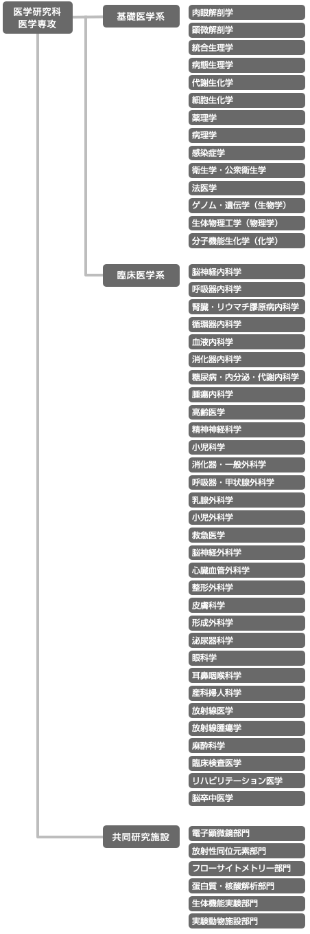 医学研究科組織図（新課程）